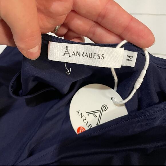 NWT Navy Blue V Neck Short Sleeve Long Modest Maxi Dress Women’s Size Medium - Picture 2 of 8